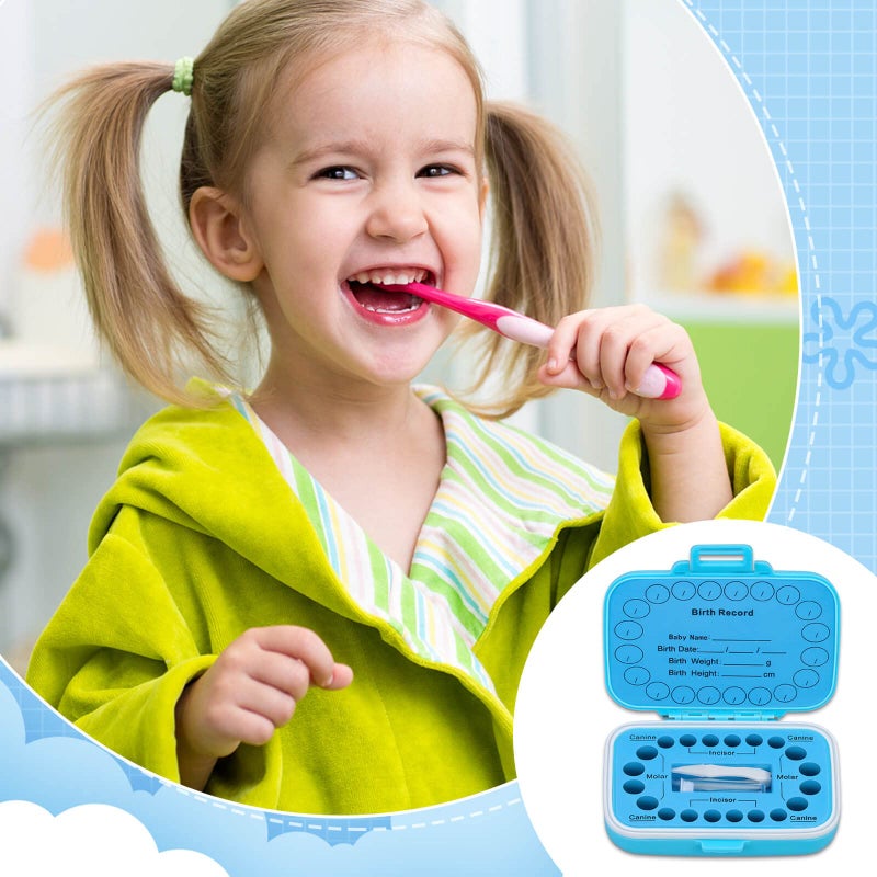 Caffox Tooth Holders for Kids Keepsake  Baby Teeth Keepsake Box  Tooth Saver  Tooth Container for Lost Teeth  Teeth Storage Holder for Tooth Fairy (Blue) - Image 3